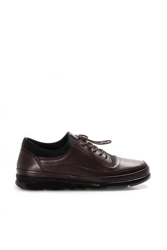KOALA SYDNEY Men's Brown Leather Lace-Up Sneakers with Padded Collar