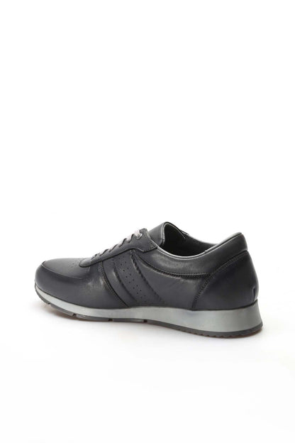 KOALA SYDNEY  Men's Gray Leather Low-Top Sneakers with Contrast Sole