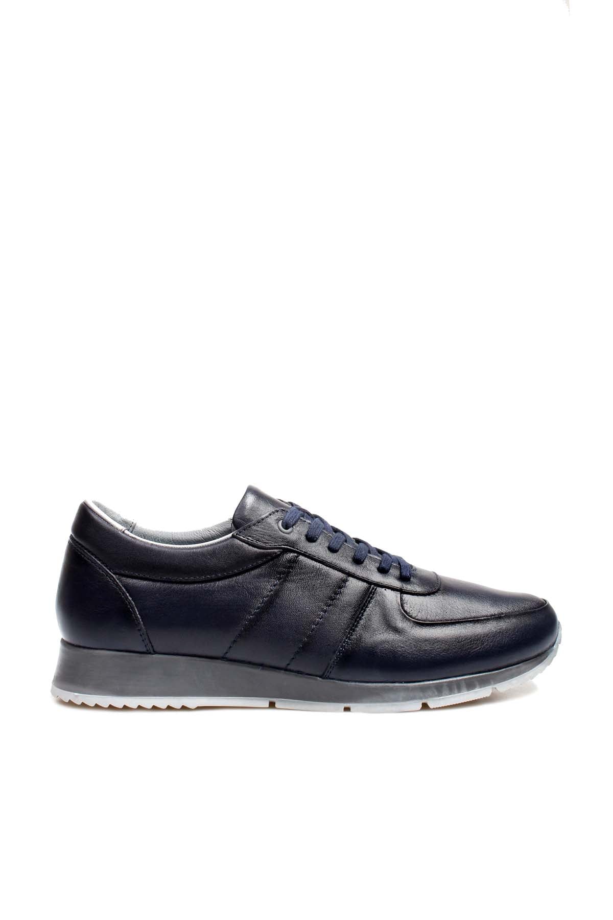 KOALA SYDNEY  Men's Navy Leather Sneakers with Contrast Sole -