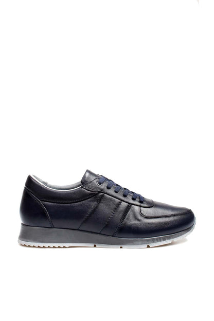 KOALA SYDNEY  Men's Navy Leather Sneakers with Contrast Sole -