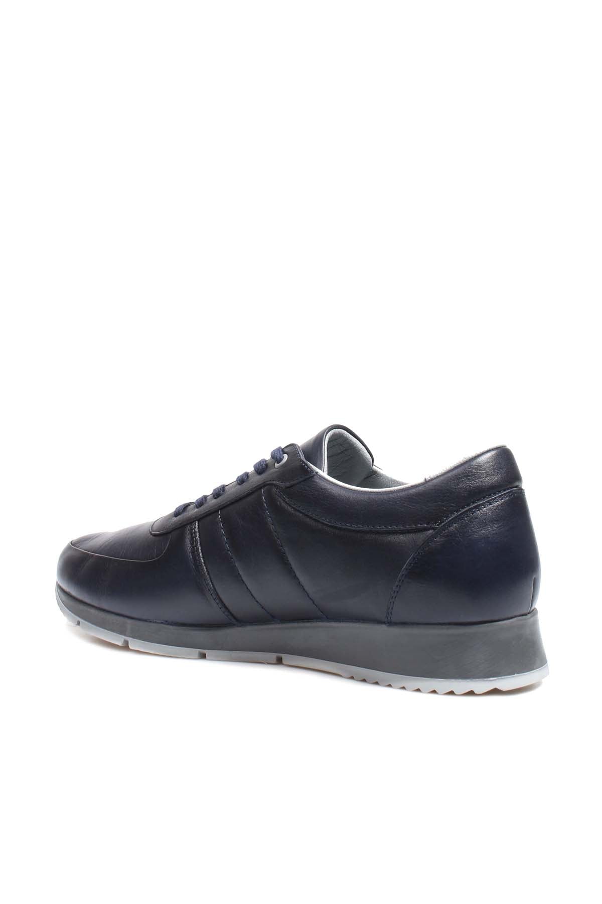 KOALA SYDNEY  Men's Navy Leather Sneakers with Contrast Sole -