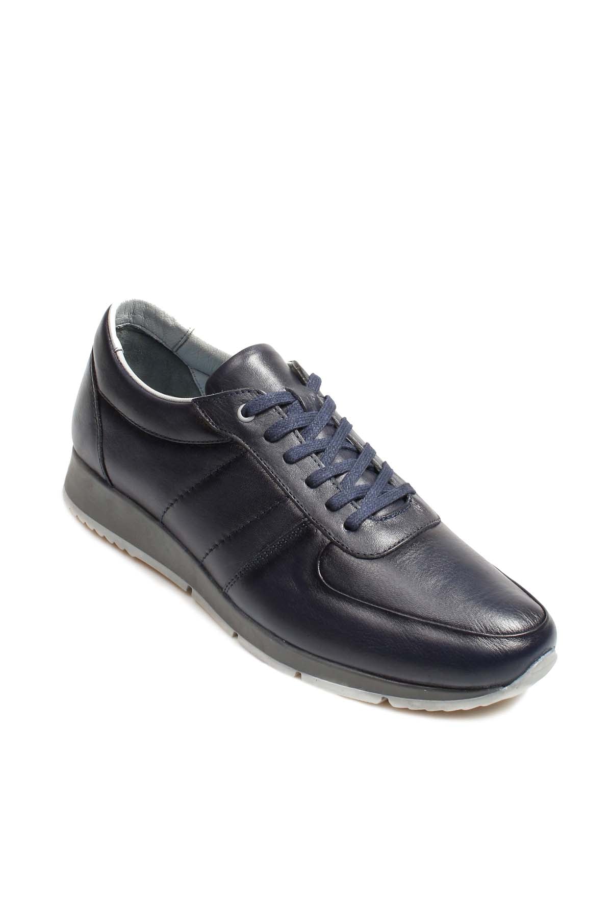 KOALA SYDNEY  Men's Navy Leather Sneakers with Contrast Sole -