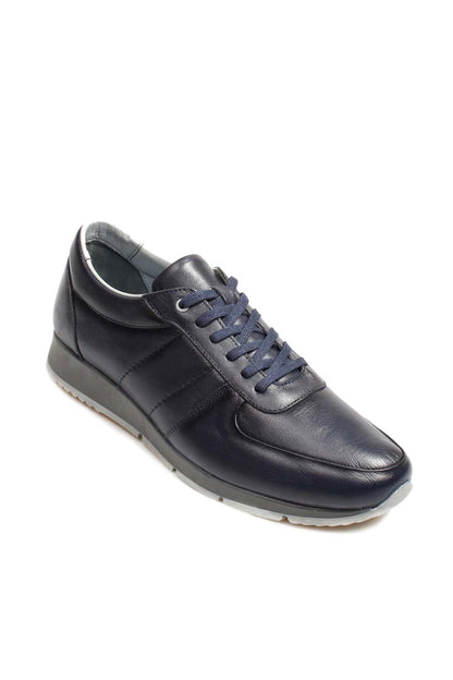 KOALA SYDNEY  Men's Navy Leather Sneakers with Contrast Sole -