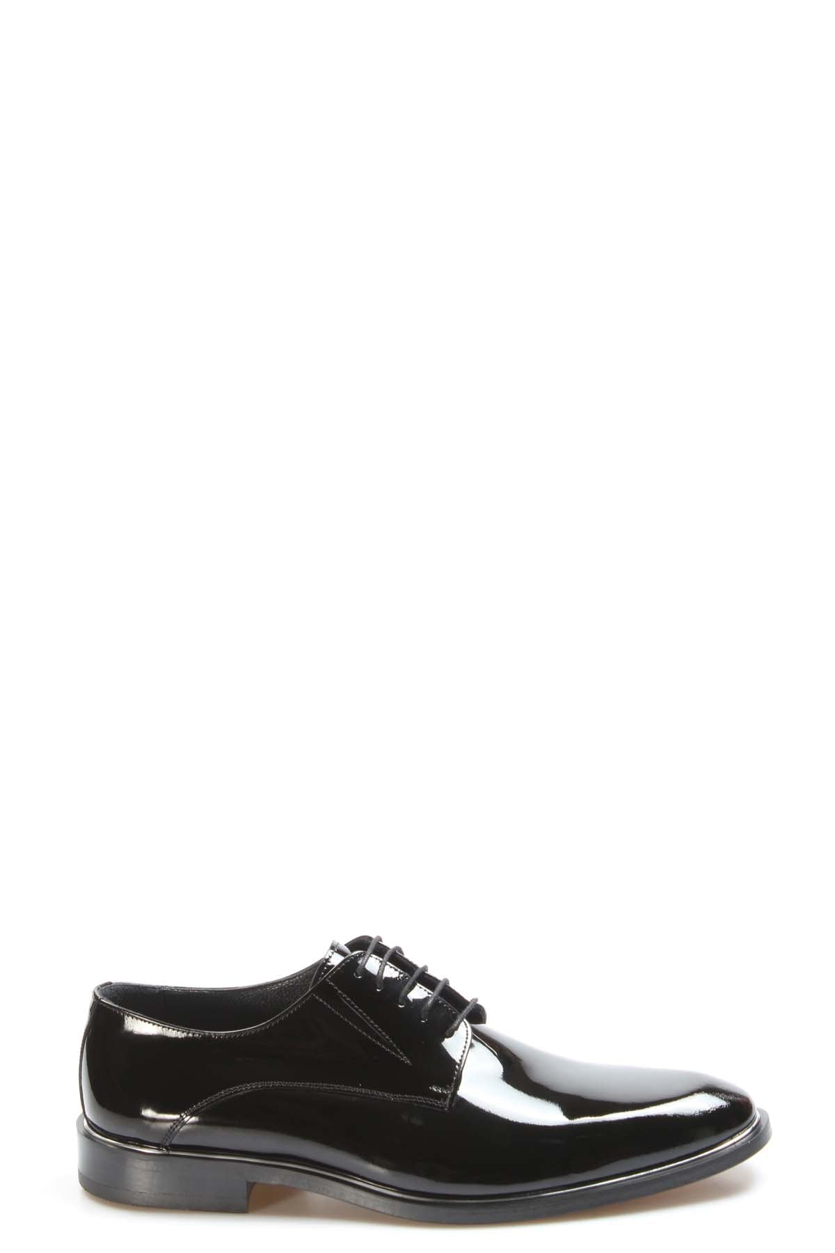 KOALA SYDNEY Men's Black Patent Leather Lace-Up Oxfords with Sleek Finish