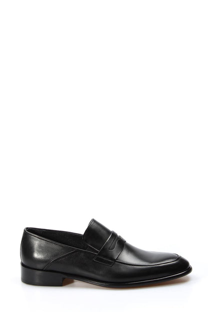 KOALA SYDNEY Men's Black Leather Classic Penny Loafers