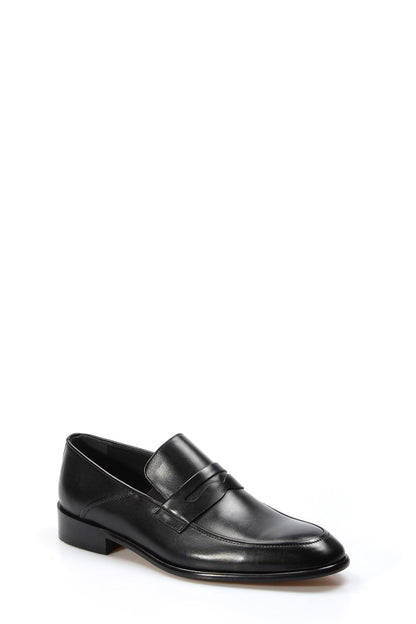 KOALA SYDNEY Men's Black Leather Classic Penny Loafers