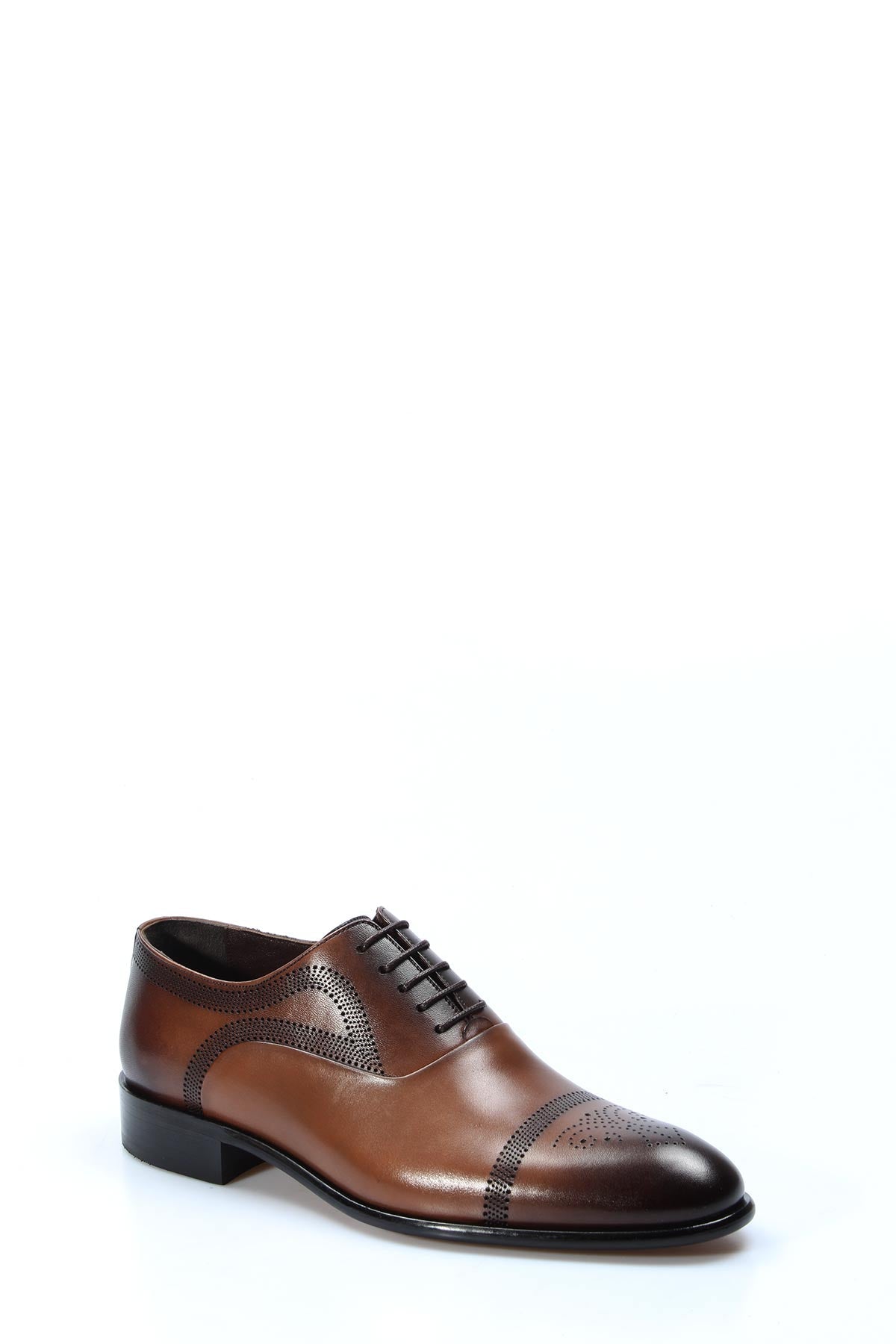 KOALA SYDNEY  Men's Classic Brown Leather Brogue Oxford Shoes with Perforated Detailing -