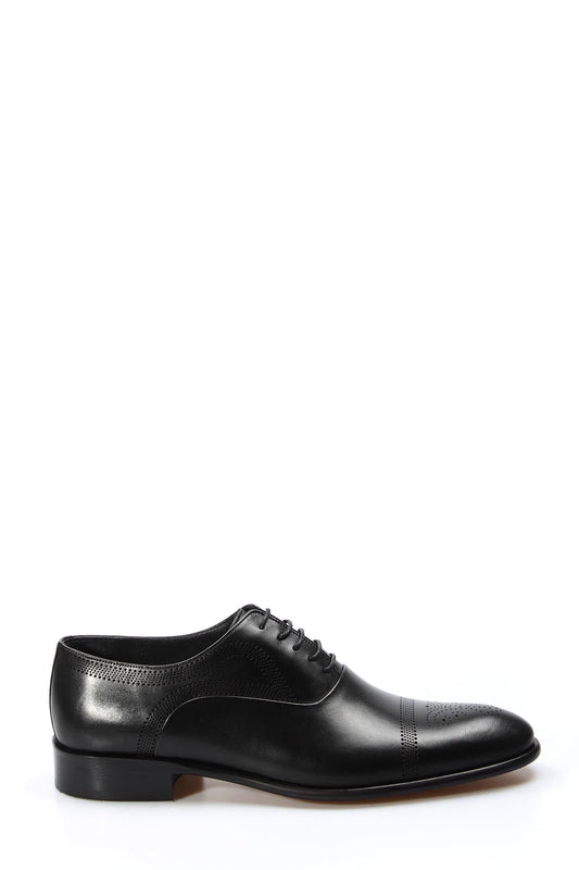 KOALA SYDNEY Men's Black Oxford Dress Shoes with Brogue Detailing