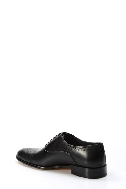 KOALA SYDNEY Men's Black Oxford Dress Shoes with Brogue Detailing