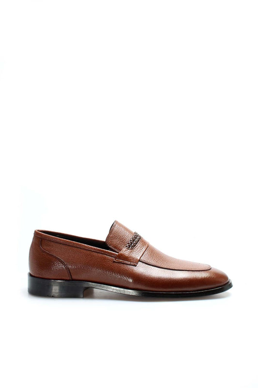 KOALA SYDNEY  Brown Textured Leather Loafers-Wessi