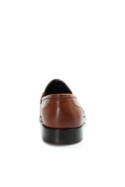 KOALA SYDNEY  Brown Textured Leather Loafers-Wessi