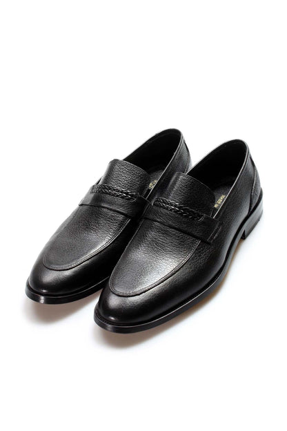 KOALA SYDNEY  Brown Textured Leather Loafers-Wessi