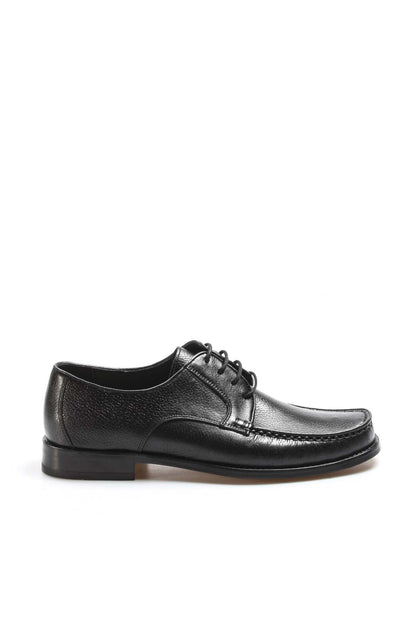 KOALA SYDNEY Men's Classic Black Leather Moc-Toe Derby Shoes