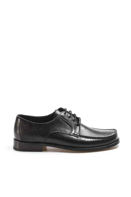 KOALA SYDNEY Men's Classic Black Leather Moc-Toe Derby Shoes