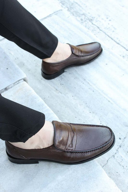 KOALA SYDNEY  Men's Brown Leather Penny Loafers-Wessi