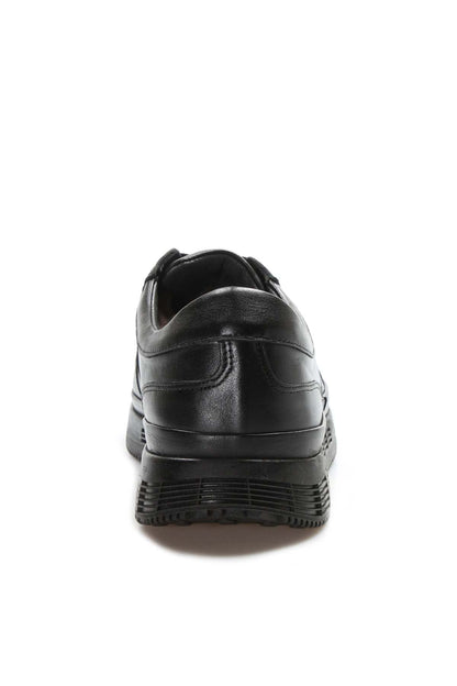 KOALA SYDNEY Men's Black Leather Sneakers with Cushioned Sole and Fur Lining