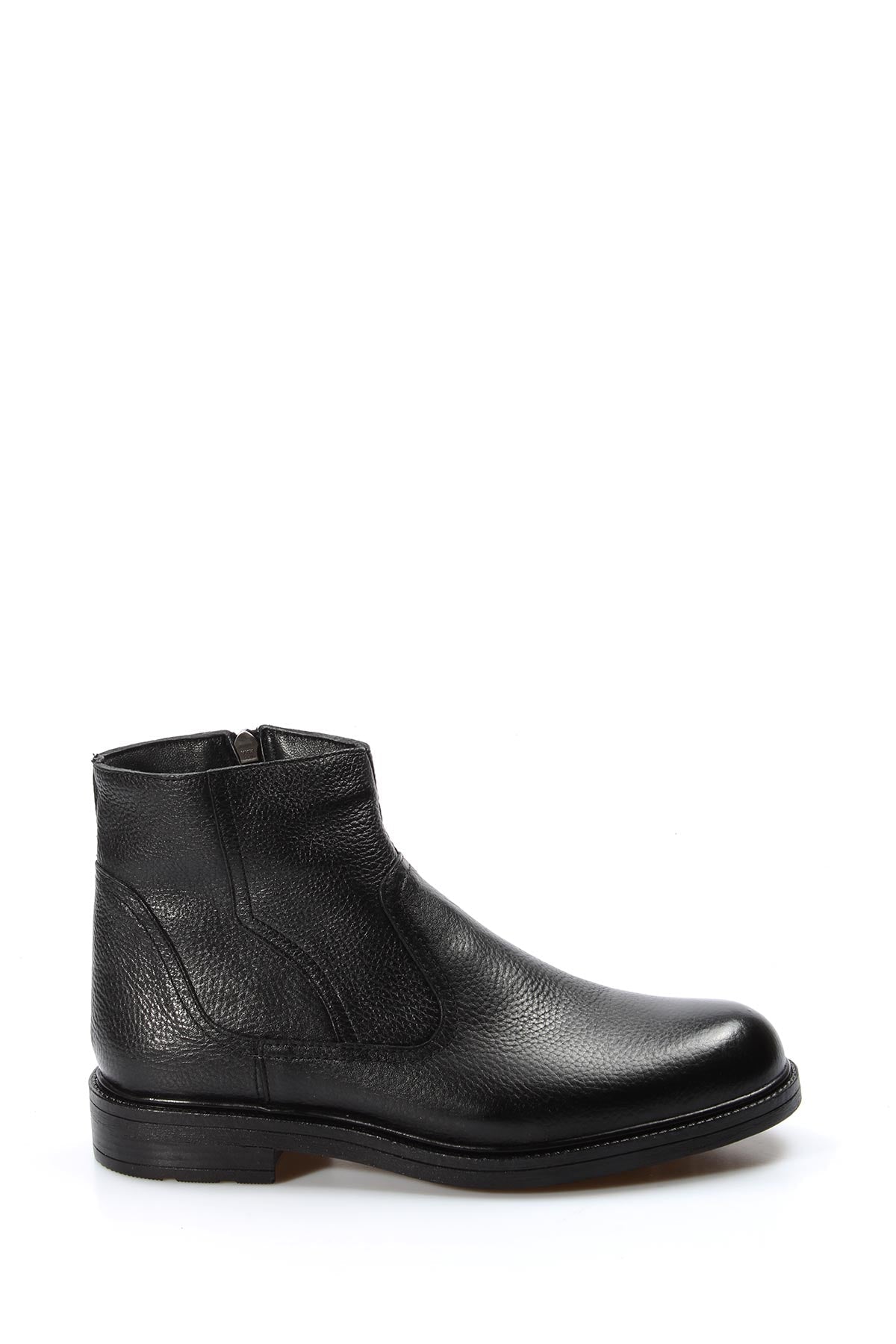 KOALA SYDNEY Men's Black Leather Ankle Boots with Side Zipper