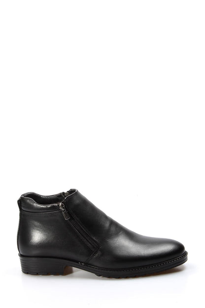KOALA SYDNEY  Men's Black Leather Ankle Boots with Side Zipper