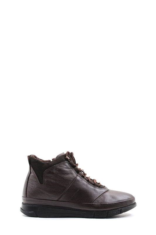 KOALA SYDNEY Men's Brown Leather High-Top Boots with Cushioned Sole