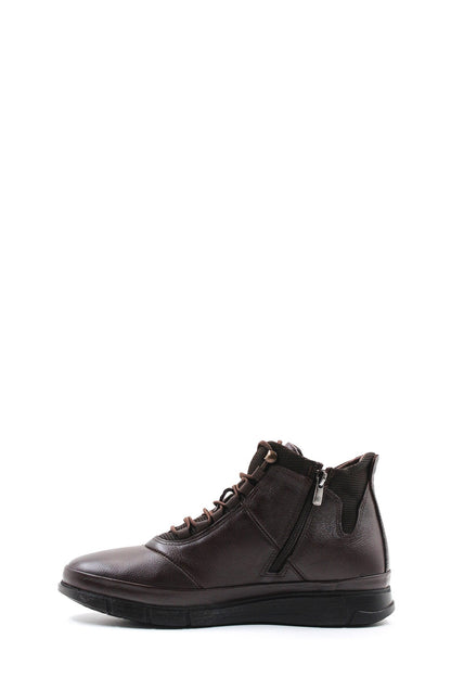 KOALA SYDNEY Men's Brown Leather High-Top Boots with Cushioned Sole