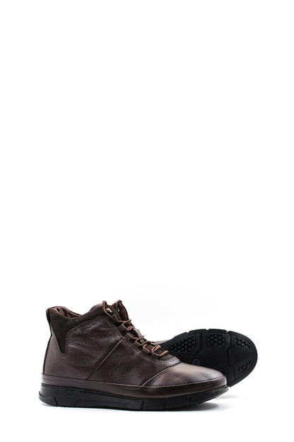 KOALA SYDNEY Men's Brown Leather High-Top Boots with Cushioned Sole