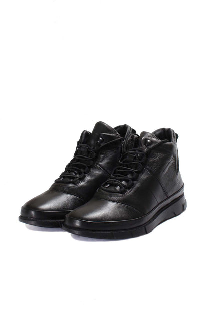 KOALA SYDNEY Men's Black Leather Boots with Fur Lining Lace-Up Durable Sole Wessi