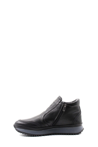 Black Leather Slip-On Ankle Boots Wessi