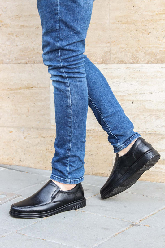 KOALA SYDNEY Men's Black Orthopedic Leather Loafers