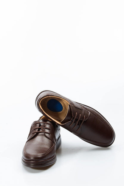 KOALA SYDNEY Men's Brown Orthopedic Leather Casual Lace-Up Comfort Shoes