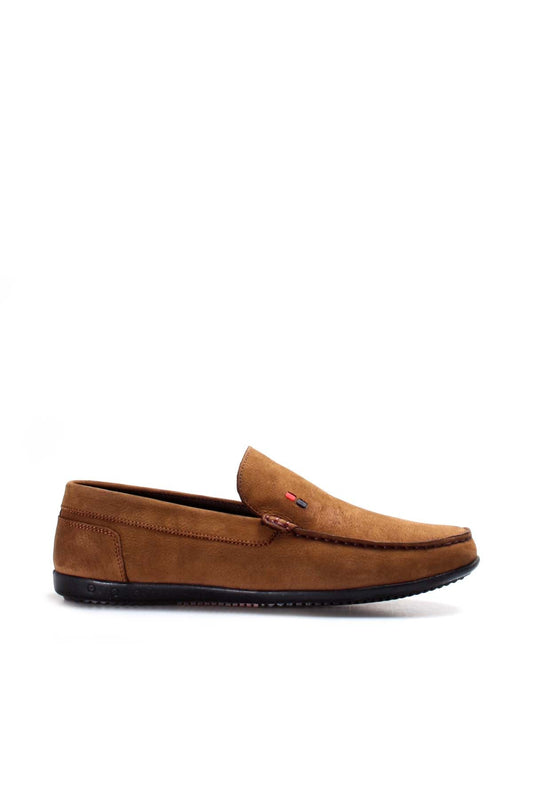 KOALA SYDNEY  Tan Suede Loafers with Accent Stitching-Wessi