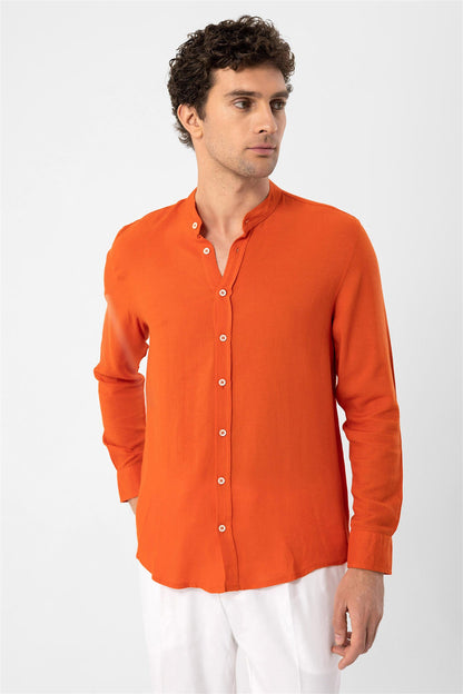 Men's Orange Judge Collar Shirt