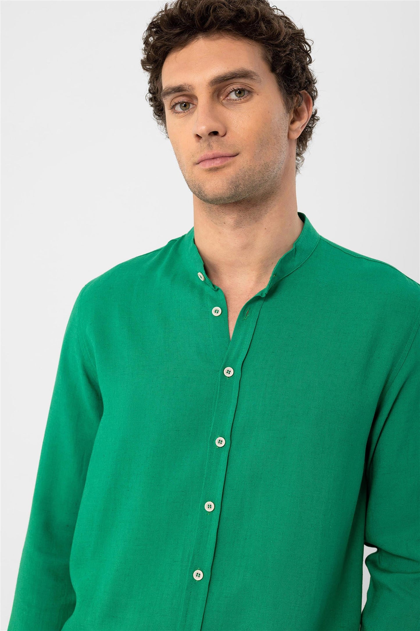 Men's Duck Green Judge Collar Shirt