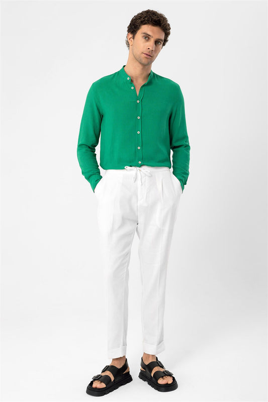 Men's Duck Green Judge Collar Shirt -