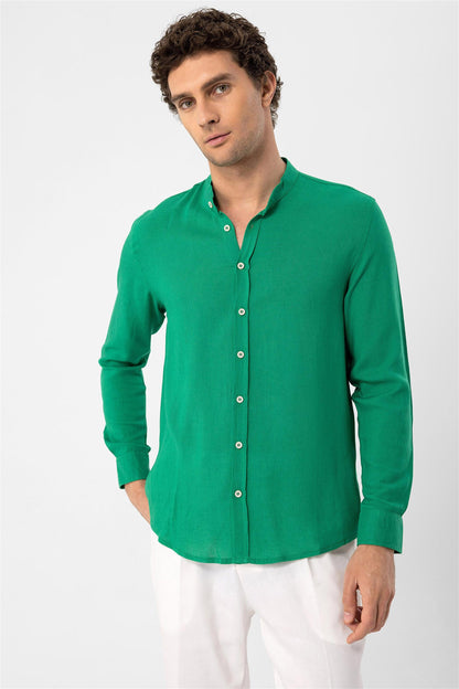 Men's Duck Green Judge Collar Shirt