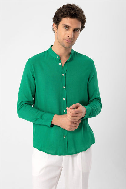 Men's Duck Green Judge Collar Shirt