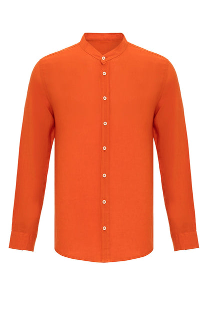 Men's Orange Judge Collar Shirt