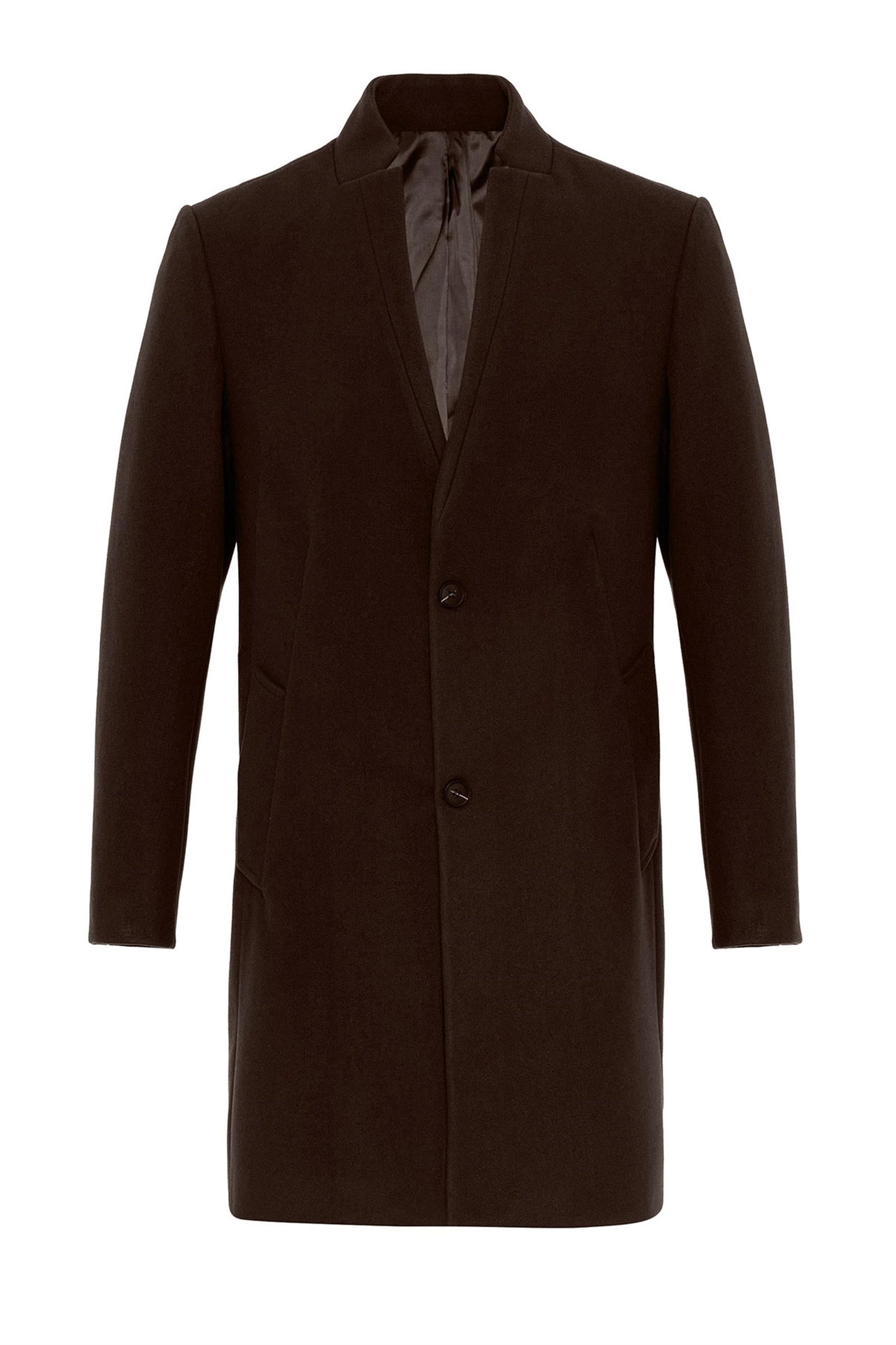 Brown Judge Collar Men's Coat