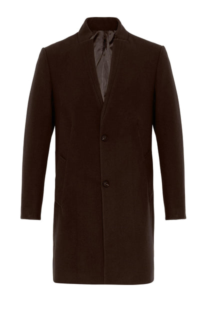 Brown Judge Collar Men's Coat