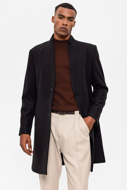 Black Judge Collar Men's Coat