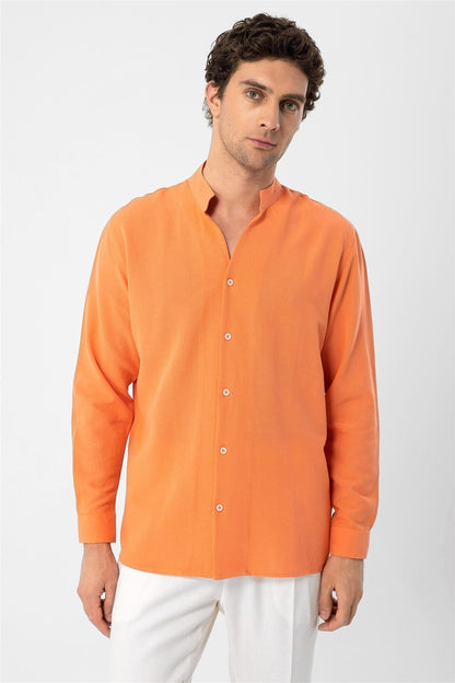 Men's Salmon Judge Collar Long Sleeve Shirt