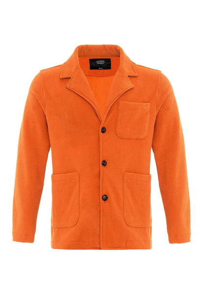 Men's Orange Terry Cloth Spring Coat