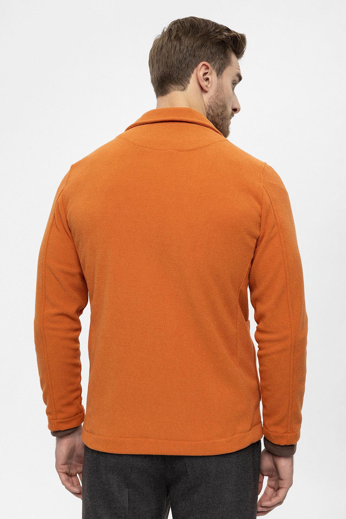 Men's Orange Terry Cloth Spring Coat