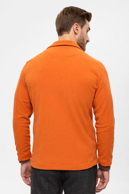 Men's Orange Terry Cloth Spring Coat
