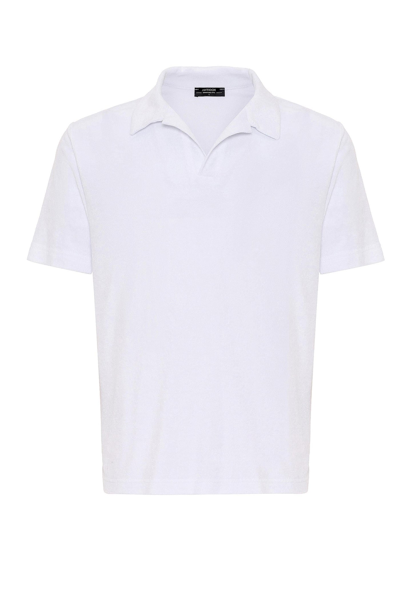 Men's White Terry Fabric T-Shirt