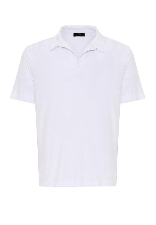 Men's White Terry Fabric T-Shirt