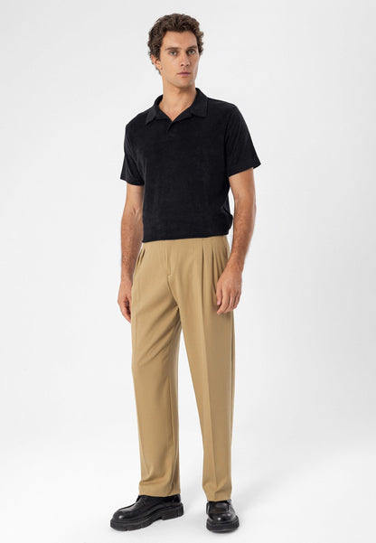 Men's Black Terry Fabric T-Shirt