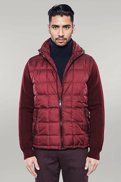 Hooded Burgundy Coat Jacket