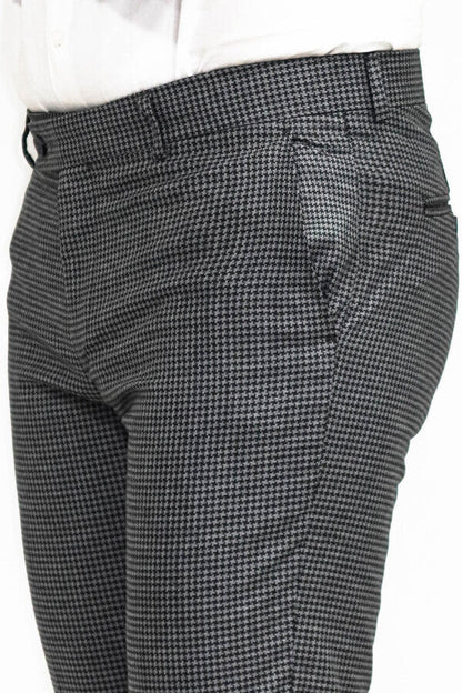 KOALA SYDNEY Houndstooth Patterned Anthracite Men Pants