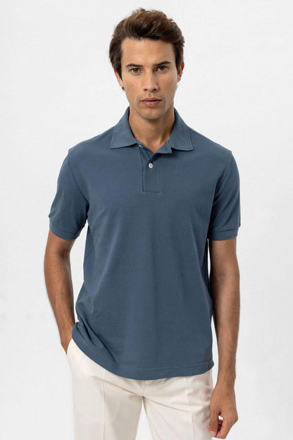 KOALA SYDNEY Men's Indigo Polo Neck T-Shirt