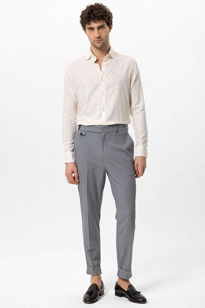 Men's Ecru Embroidered Shirt